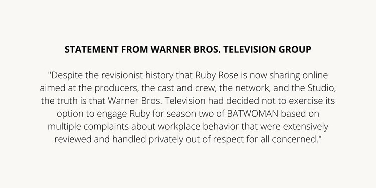Batwoman  Ruby Rose denuncia abusos e morte de dublês no set