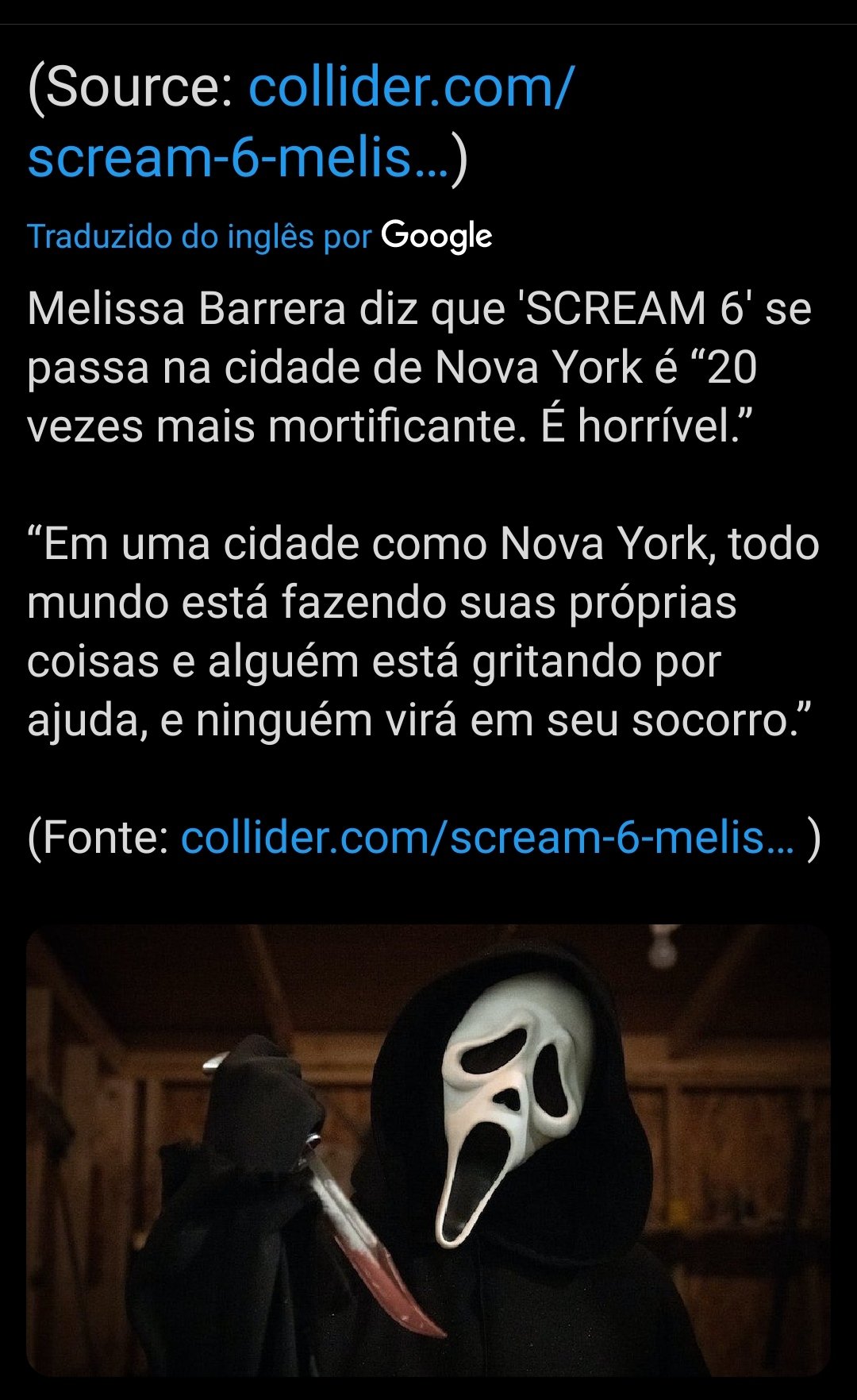 Pânico 6' tem um Ghostface 'especial', diz Melissa Barrera: 'É o